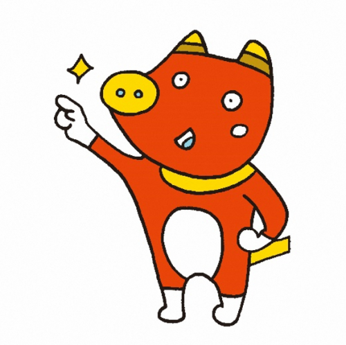 指を指すベコ太郎