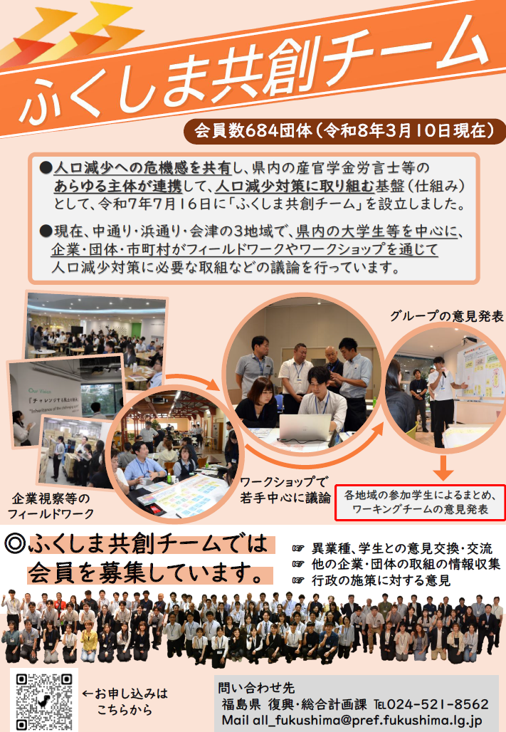 ふくしま共創チーム 会員募集チラシ