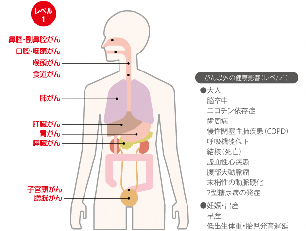 画像出典:国立がん研究センターがん情報サービス「たばことがん」